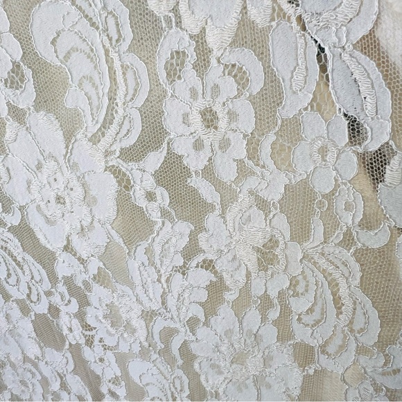 FUZZY ANGORA AND LACE VINTAGE IVORY CREAM SWEATER SIZE LARGE - Picture 5 of 10